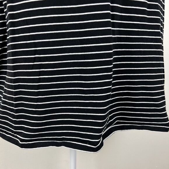 J Jill Shirt Women Extra Large Black White Stripe Everyday Cotton Tee S/S Casual - Picture 8 of 11